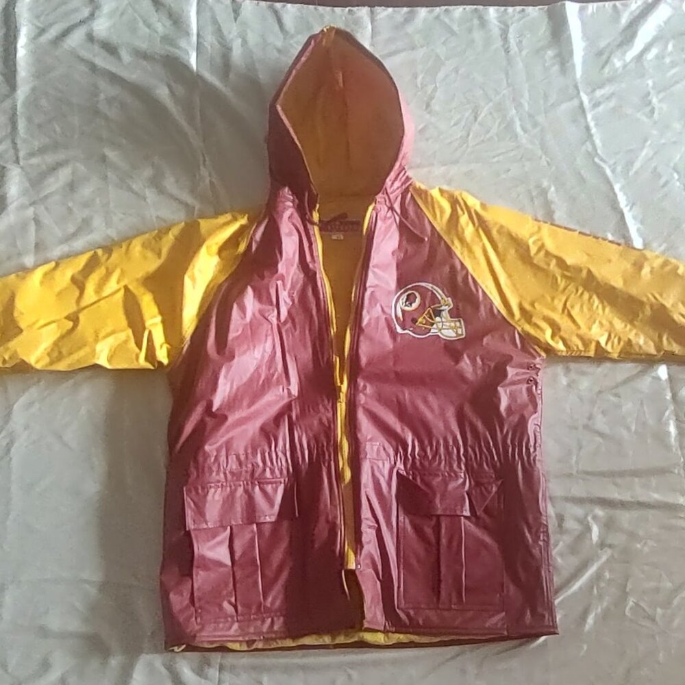 Vintage 90s NFL Gameday Washington Redskins Hooded Rain Jacket Windbreaker Sz XL